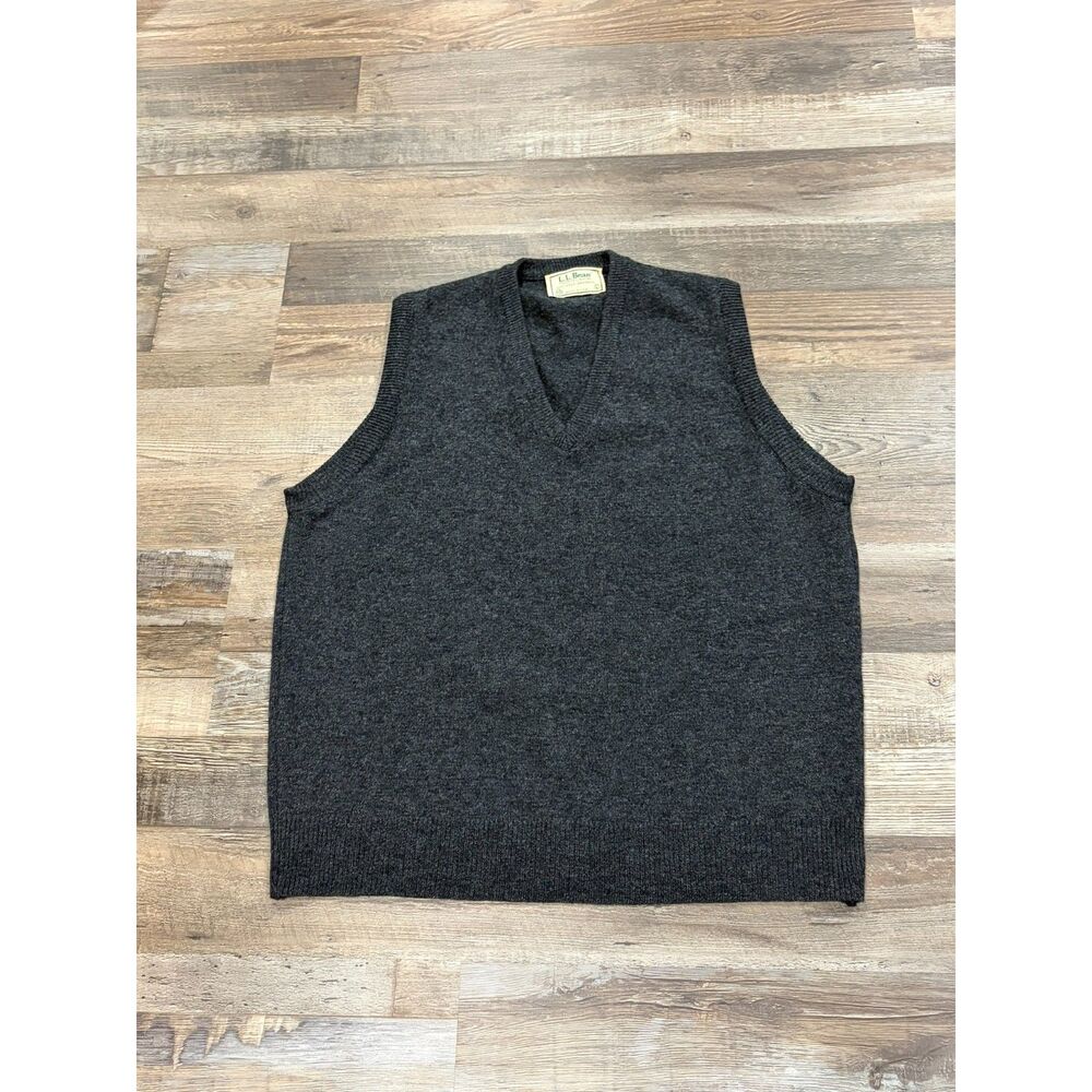 Vintage LL Bean Men’s Lambswool Sweater Vest Size L Academia Grandpa Preppy USA